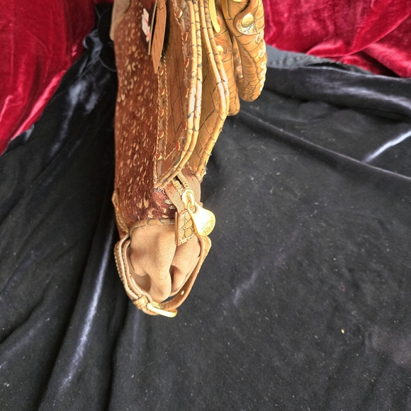 House of Deréon Brown Croc Embossed Tapestry Satchel Handbag - Picture 5 of 13